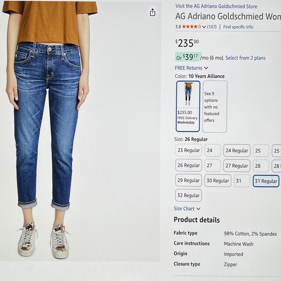 AG Adriano Goldschmied Ex Boyfriend Slim Slouchy Jeans size 31R - Picture 16 of 16